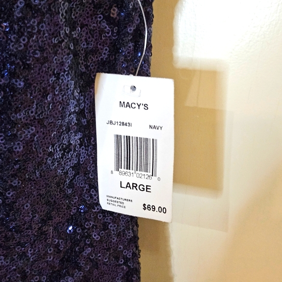 Crystal Doll Navy Blue Sequin Sleeveless Cocktail Dress, Large (Juniors), NWT - Picture 16 of 16